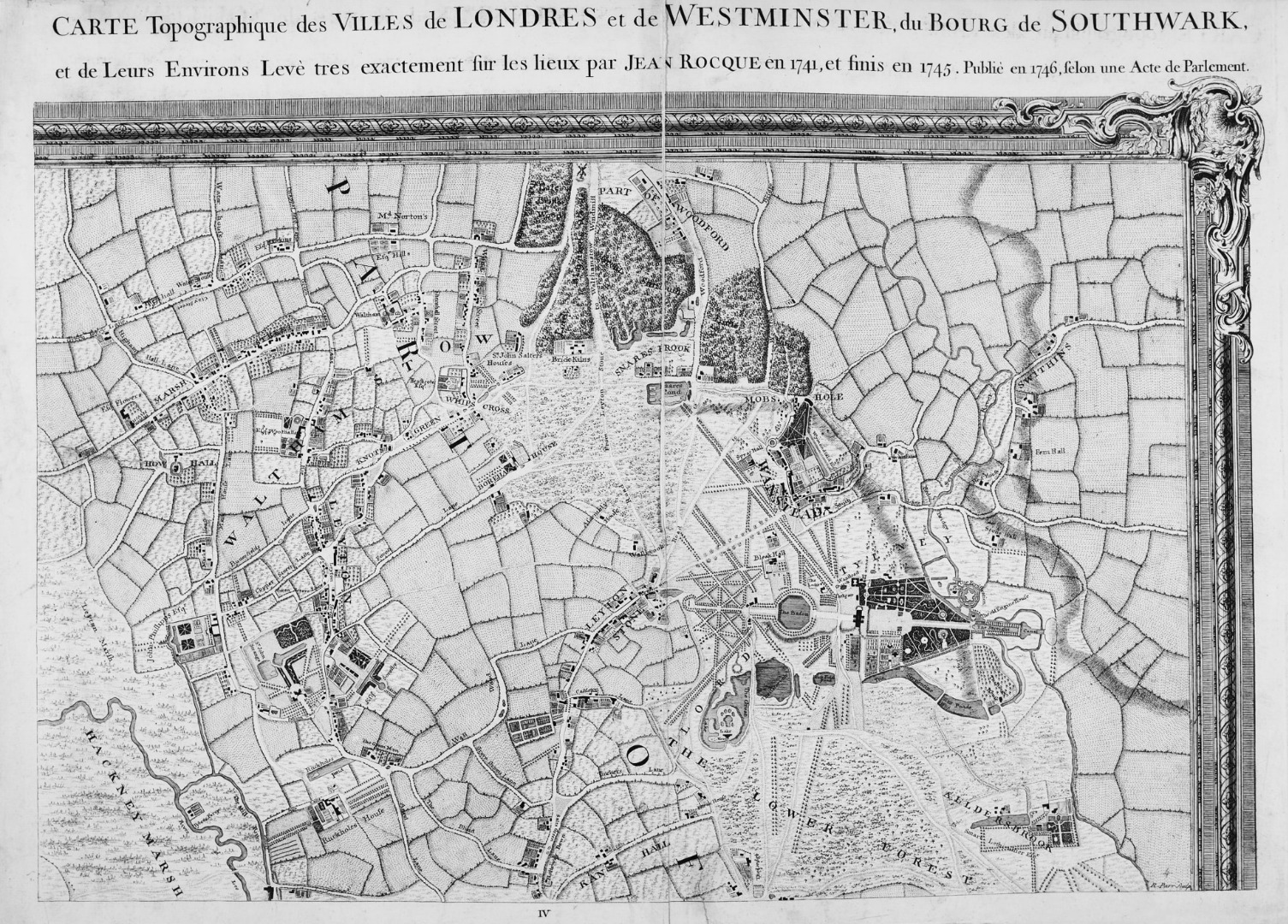 Map of Walthamstow in 1744